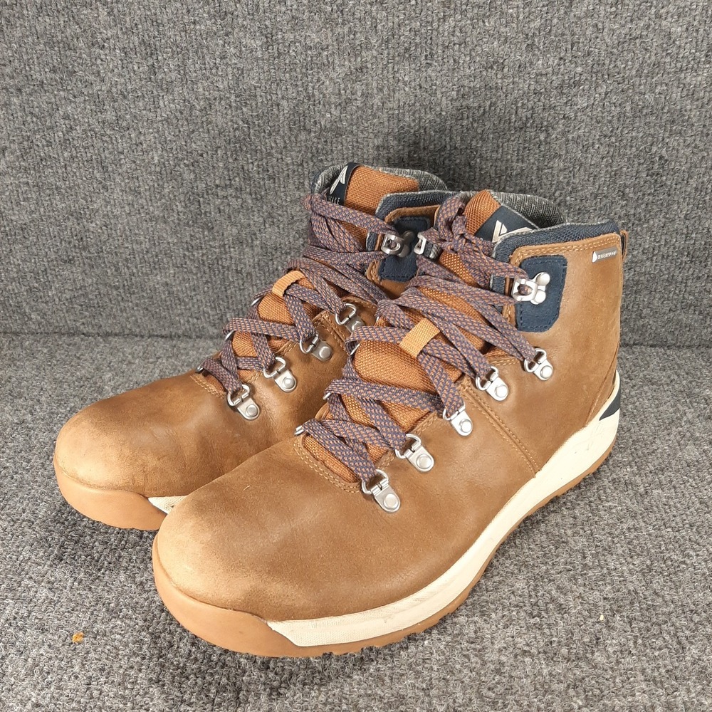 Forsake Halden Mens Waterproof Hiking Boots Tan Navy Leather MFW19W2110 Size 11